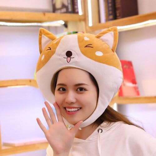 Japanese Cartoon Plush Shiba Inu Shooting Props Adjustable Hat Girl Cute Selling Funny Corgi Dog Whole Person Dog Headgear Hat