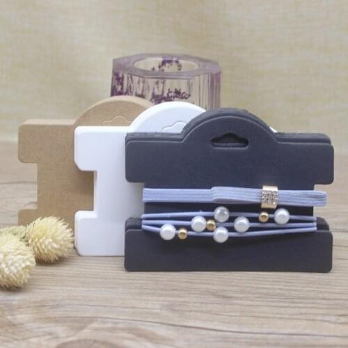 Zerong 50pcs blank paper hair clip Display Cards10.5*7.7cm kraft /white/ black jewelry hair accessories pakcage paper card