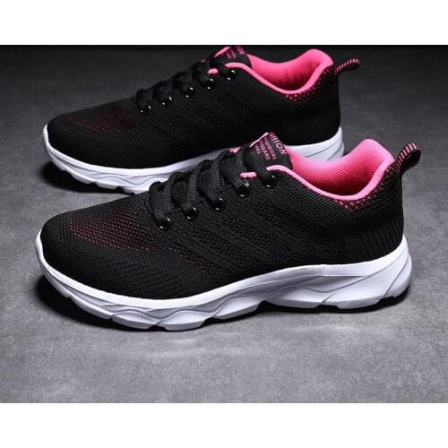 2021 Running Shoes Women Breathable Casual Shoes Outdoor Light Weight Sports Shoes Casual Walking Platform Ladies Sneakers Black