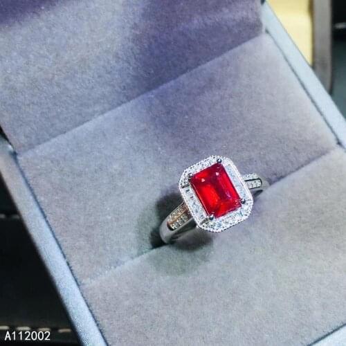 KJJEAXCMY fine jewelry natural Ruby 925 sterling silver new adjustable gemstone women ring support test beautiful classic