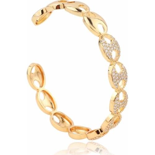 Gold Filled Copper Cubic Zirconia Bracelet Female Chains Bangles for Girls Punk Jewelry 2021 trend Lady charms Women‘s Bracelet