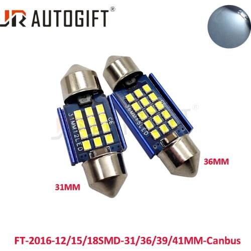 100PCS Car Styling Festoon Canbus 9V-24V 31/36/39/41MM C5W 2016 Chip SMD Car License Plate Interior Dome lamp Reading Bulb