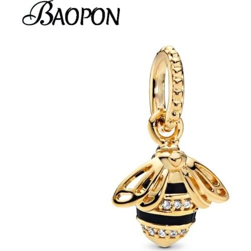 2Pcs/Lot Romantic Gold Bees Charms Pendant fit Brand Bracelets Necklaces for Jewelry Making Women Jewelry Accessories Gift