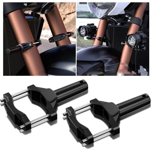 2Pcs Universal Mount Bracket for Motorcycle Bumper Headlight Stand Spotlight Extension Pole Frame Support Bracket