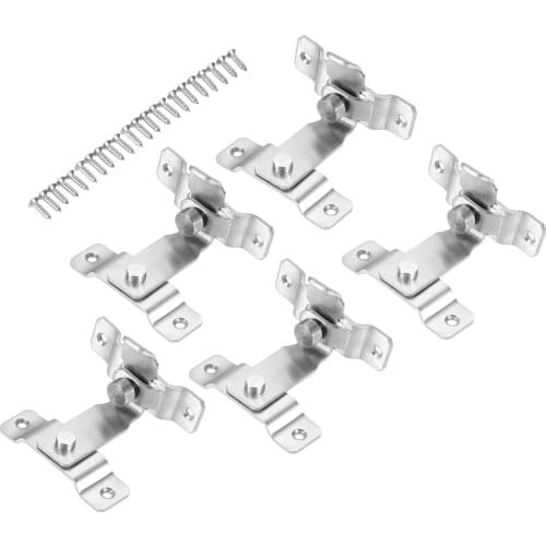 5Pcs 90 Degree Right Angle Door Latch Hasps Bending Latch Buckle Sliding Lock Barrel Bolt for Furniture Room Door Cabinet Window