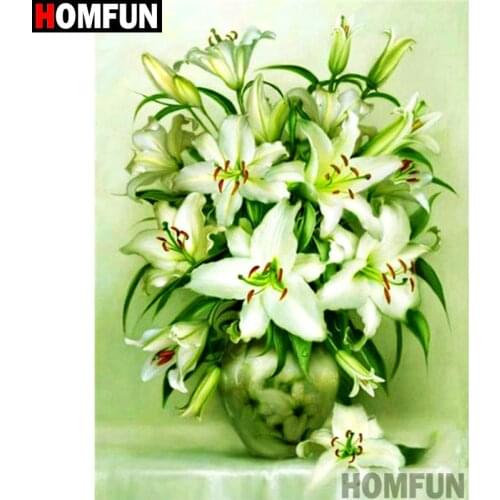 HOMFUN Full Square/Round Drill 5D DIY Diamond Painting "Potted plant" Embroidery Cross Stitch 5D Home Decor Gift A14887