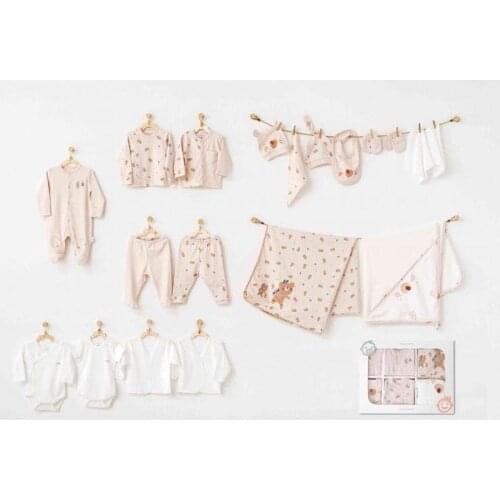 Andywawa AC21072 Bear Camp Newborn 20 Piece The Zibin Set Hospital Output Beige