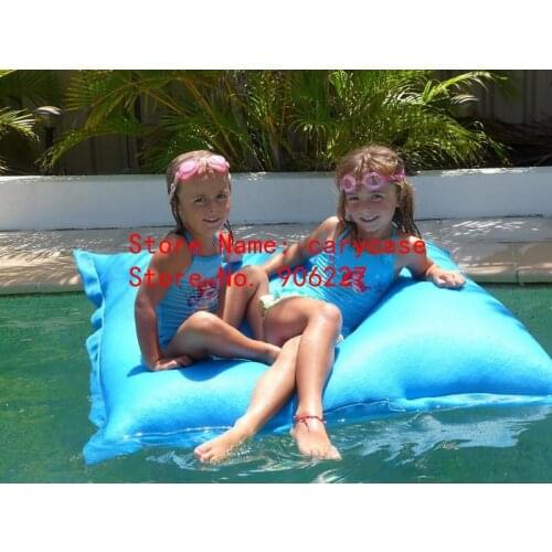 Sky blue color OVERSIZE large seat Outdoor Large Swimming Pool Floating Waterproof Bean Bags Seat Cushion