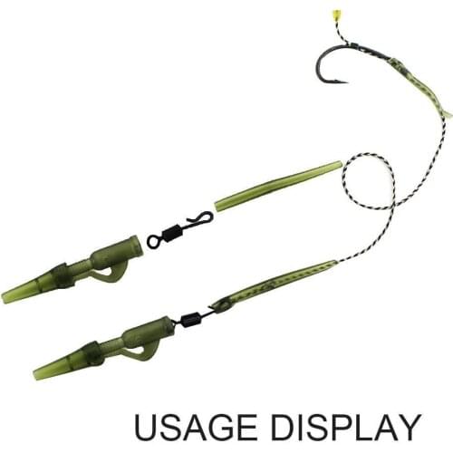 40Pcs Carp Fishing Anti-Tangle Sleeves Swivels Lead Clips Tail Rubber Tubes Kit