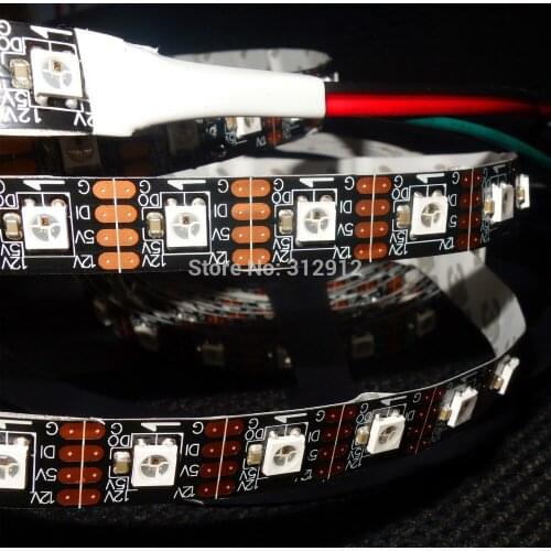 Addressable 4m DC12V WS2812B pixel strip,non-waterproof,60pcs WS2812B/M with 60pixels;72W;BLACK pcb;4pin