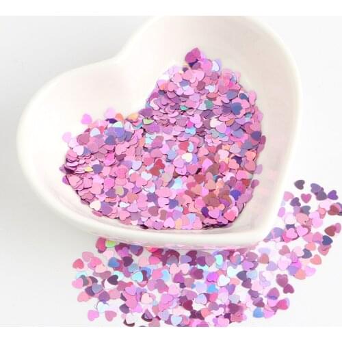 Eco-friendly PET 3mm Ultrathin Heart Nail Sequin Mixed Holographic Laser Silver Glitter Sequins for Craft Nail Art Decoration 8g