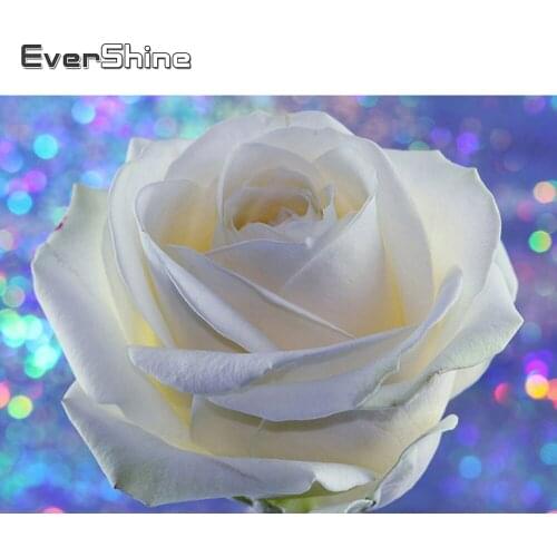 Evershine Diamond Embroidery Flower Full Square Drill Display Diamond Painting Flower Rose Cross Stitch Diamond Mosaic Set Decor