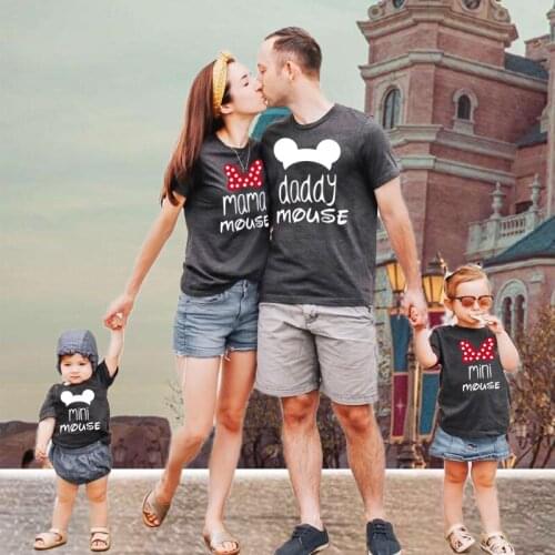 Family Tshirts Fashion mommy and me clothes baby girl clothes MINI and MAMA Fashion Cotton Family Look Boys Mom Mother Clothes