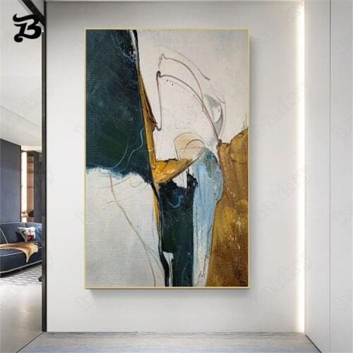 Oil Painting Modern Abstract Wall Art Gold Foil Craft Canvas Painting Wall Pictures Prints for Living Room Home Wall Decoration