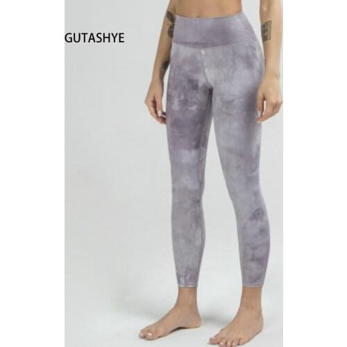 GUTASHYE Tie Dye Leggings Sport Women Fitness Sexy High Waist Yoga Pants Colorful Sports Tights Running Workout Gym Clothing