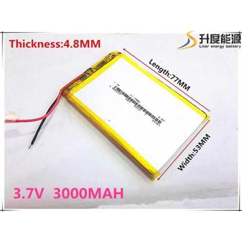 Size 485377 3.7V 3000 mah Lithium polymer Battery With Protection Board For GPS Tablet PC Digital Products Free Shipping