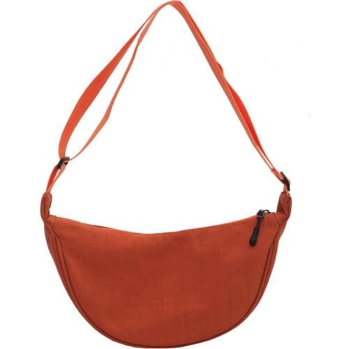 Fashion Under-arm Bag for Women 2021 New Solid Color Nylon Female Crossbody Messenger Bag Soft Zipper Woman Handbag