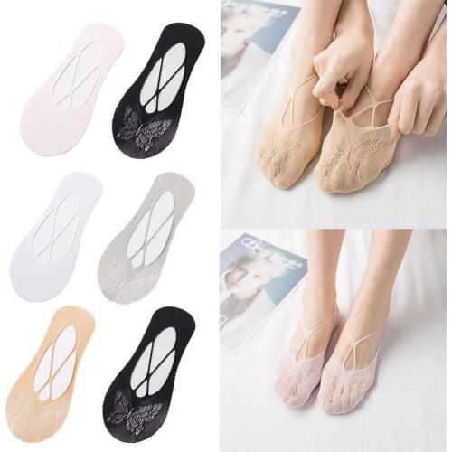 Butterfly Round Head Shallow Mouth Cross Strap Socks Shallow Boat 1pair Mouth Invisible Socks J3D9