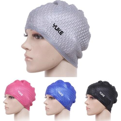 New Silicone Swimming Cap Unisex Flexible Waterproof Adult Waterdrop Swimming Head Cover Protect Ear Pool Bath Cap Badmuts