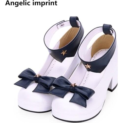Angelic imprint new woman mori girl lolita cosplay shoes lady high heels Pumps women princess dress party shoes star 33-47 6cm