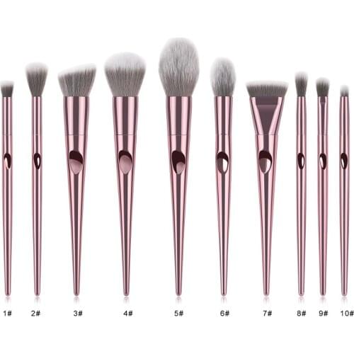 Newdate 2019 New Arrival Father Finger Thumb Rose Gold 10pcs Make up Makeup Brush Set