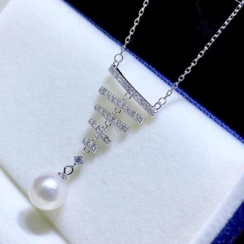 New Arrival 925 Sterling Silver Necklace Chain with Pendant Mountings Findings Jewelry Parts Fittings Accessories for Pearls