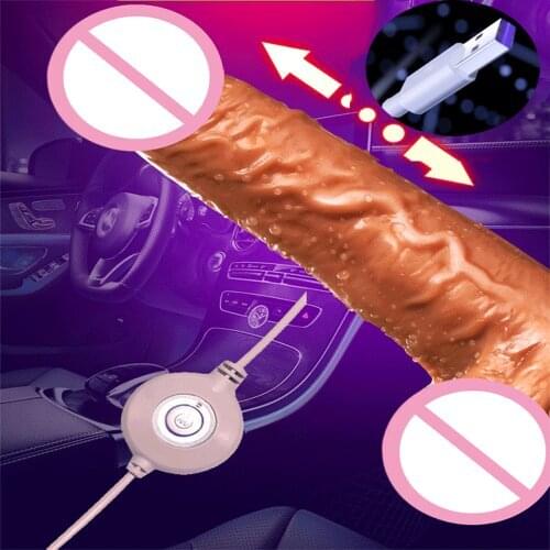 New Female Masturbator Silicone Dildo Automatic Telescopic Heating Huge Penis G-spot Massage Anal Plug Vibrator Intimacy Goods