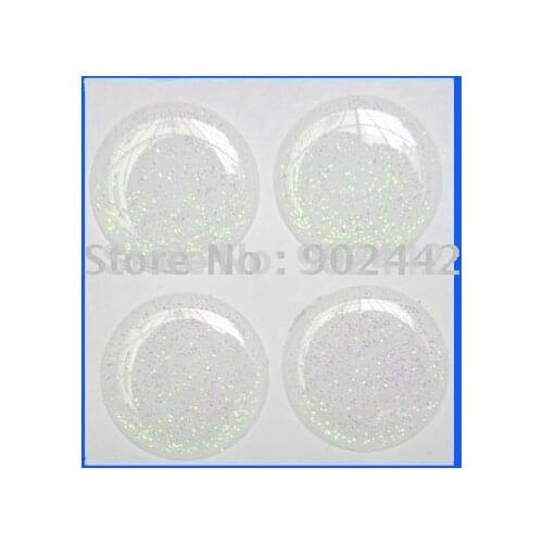 Wholesale & Free shipping:2000 pcs/lot 1 inch Round Epoxy Stickers in Clear and Glitter, used for decoration of DIY jewelry
