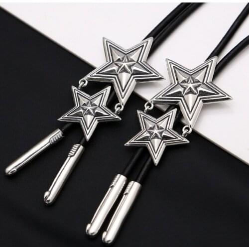 Manufacturers Wholesale S925 Sterling Silver Cody Asian five-pointed Pendant Necklace Suitcase Korean Personalized Sweater Chain