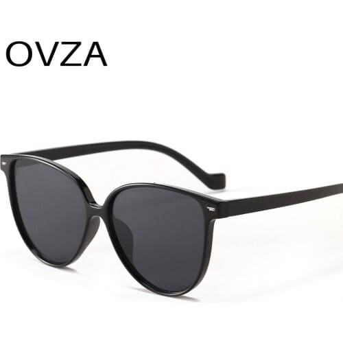OVZA Big Retro Cat Eye Woman Sunglasses Brand 2021 New Vintage Cat Eyeglasses Ladies Anti-UV Lens S2010