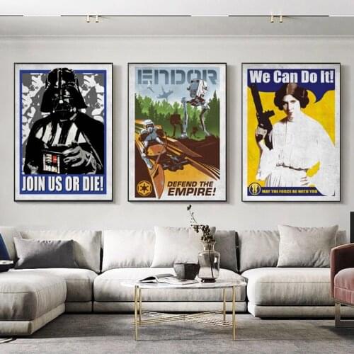 Disney Star War Darth Vader Canvas Paintings Retro Style Posters and Prints Creative Wall Art Picture for Living Room Home Decor