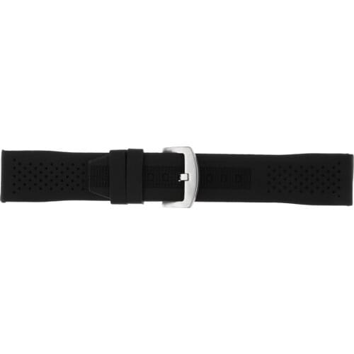 Watch Band Silicone Rubber Breathable Strap Stainless Steel Buckle 18-24mm