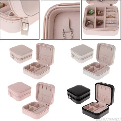 Jewelry Box Portable Storage Organizer Zipper Portable Women Rings Necklace Earrings Display Travel Case M6 21 Wholesales