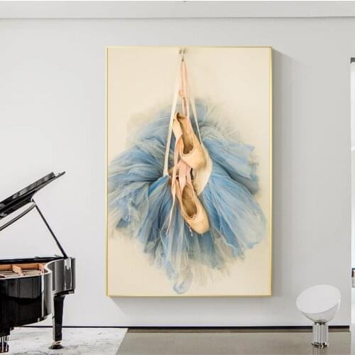 Modern Beauty Ballet Shoes Canvas Painting Ballerina Skirts Poster and Prints Wall Art Pictures for Living Room Home Decoration