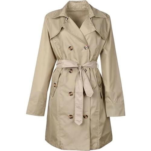 Женские двубортные тренчи TECHOME China At AliExpress