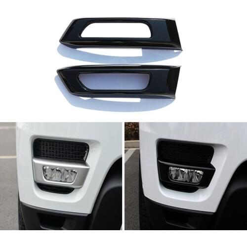 YAQUICKA 2x Black Auto Car Front Fog Light Lamp Frame Cover Trim Sticker For Land Rover Range Rover Sport 2014 2015 Car-styling