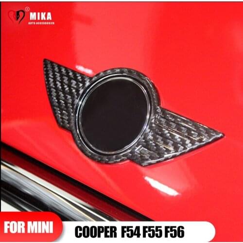 1 PCS Carbon Fiber Front Badge Emblems Cover Sticker Auto Outside Decoration Car Styling Accessories For Mini Cooper F54 F55 F56
