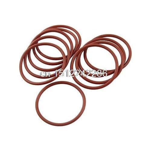 10 Pcs Brick Red Silicone O Ring Seal Gaskets 51mm x 58mm x 3.5mm