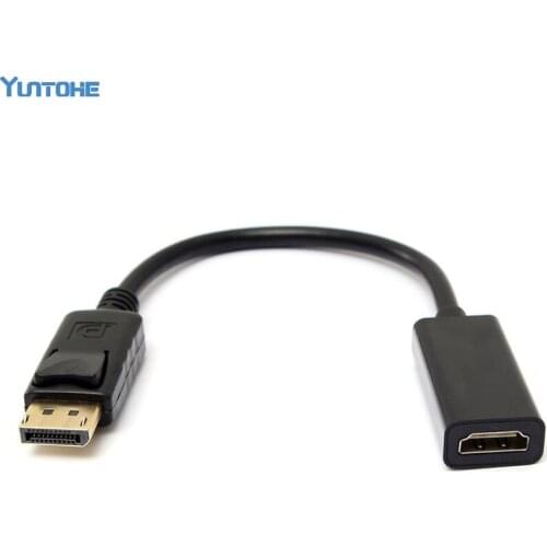 100pcs DP To HDMI-compatible Female Display Port Male Cable Converter Adapter for PC