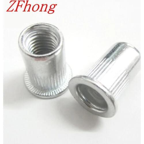 1000pcs/lot m3 m4 m5 m6 Aluminium rivet nut Metric Flat Head Blind Insert nut PEM hand Rivet Nut Riv nut