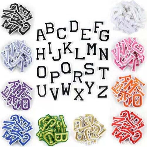 260pcs/10 sets 5cm English Letter A-Z Iron On Patches Clothing Sewing Ornament Kids Applique Accessory Coat Jeans Decoration DIY