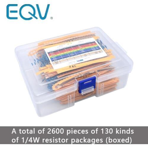 2600pcs/lot 130 Values 1/4W 0.25W 1% Metal Film Resistors Assorted Pack Kit Set Lot Resistors Assortment Kits Fixed resistor