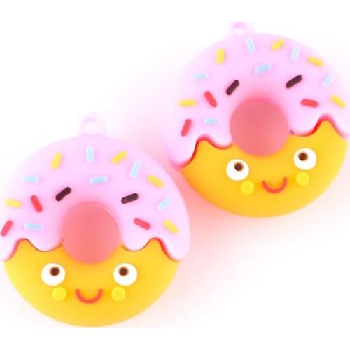 5pcs Kawaii Smile Donuts Charms Pendants for DIY Decoration Bracelets Necklace Earring Key Chain Jewelry Making