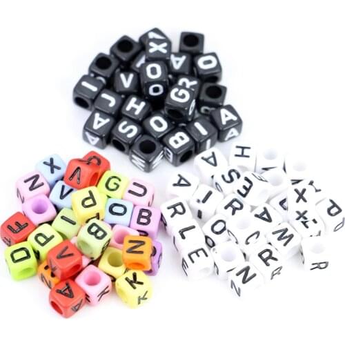 Mixed Color Acrylic Alphabet Beads Fit European Charms Bracelet Pendants For Jewelry Accessories Findings Handmade 100pcs/lot