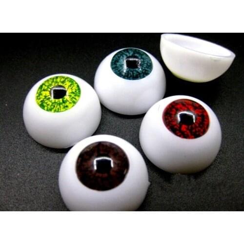 Free shipping 4pair/lot BJD 22MM dolls eyes Plastic eyeballs Reborn Acrylic doll accessories Half Round Eye for Toys DIY dol