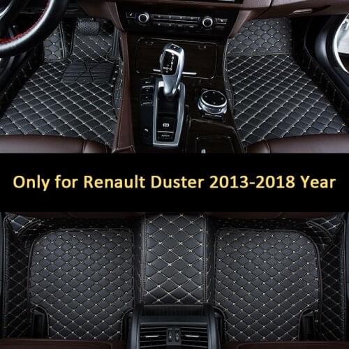 Car Mat Leather Car Floor Mats for Renault Duster 2013 2014 2015 2016 2017 2018 Custom Auto Foot Pads Automobile Carpet Cover