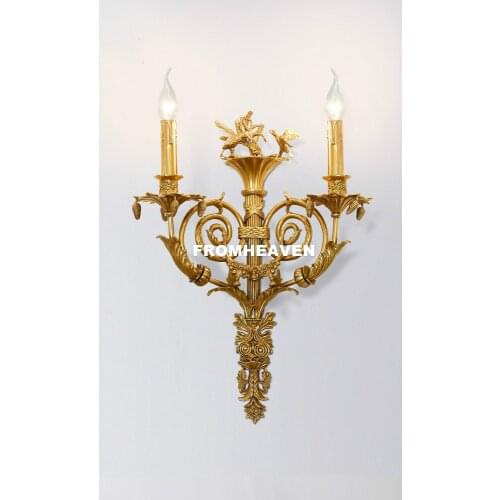 Free Shipping Americal Copper Wall Sconces French Style Copper Wall Lamp Home Villa Sconce Crystal Bedside Wall Light Lighting