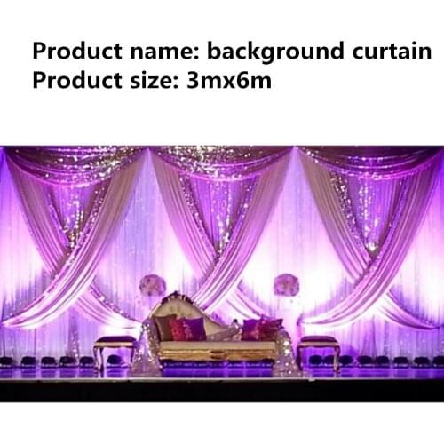 Free shippingFashion/white background with Nice Red panelsswags ice silk party decorations/3mx6m color and size can customized