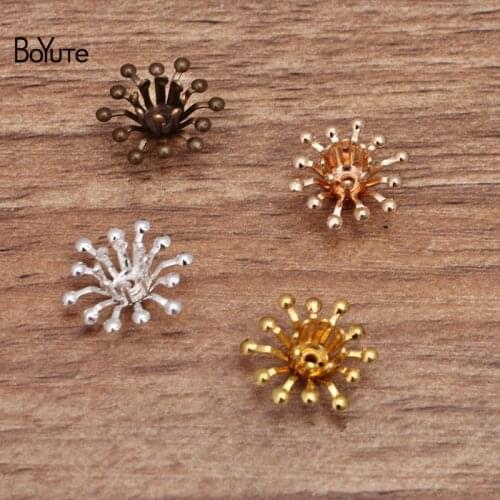 BoYuTe (100 Pieces/Lot) 13MM Metal Brass Flower Stamen Handmade Materials Factory Supply Diy Jewelry Accessories