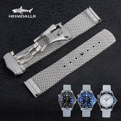 Watch Bracelet Heimdallr Mesh Band for NTTD Steel Watch Strap For Titanium Sea Ghost Stainless Steel Watch Bracelet